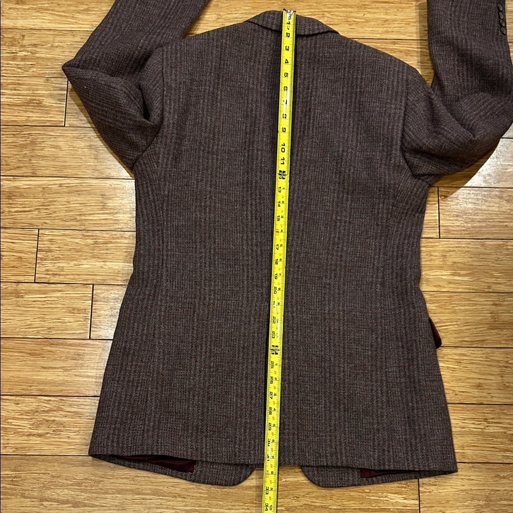 Christian Dior Vintage Men's Purple/Brown Houndstooth Blazer Size 42 Virgin Wool - Picture 6 of 8